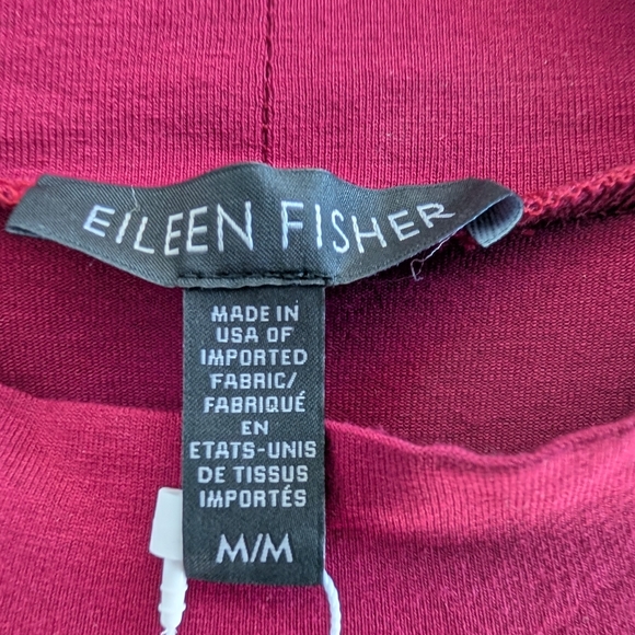 Eileen Fisher Hibiscus Mock Neck Caftan Slit Side Pullover Top Long Sleeves - M - Picture 2 of 14